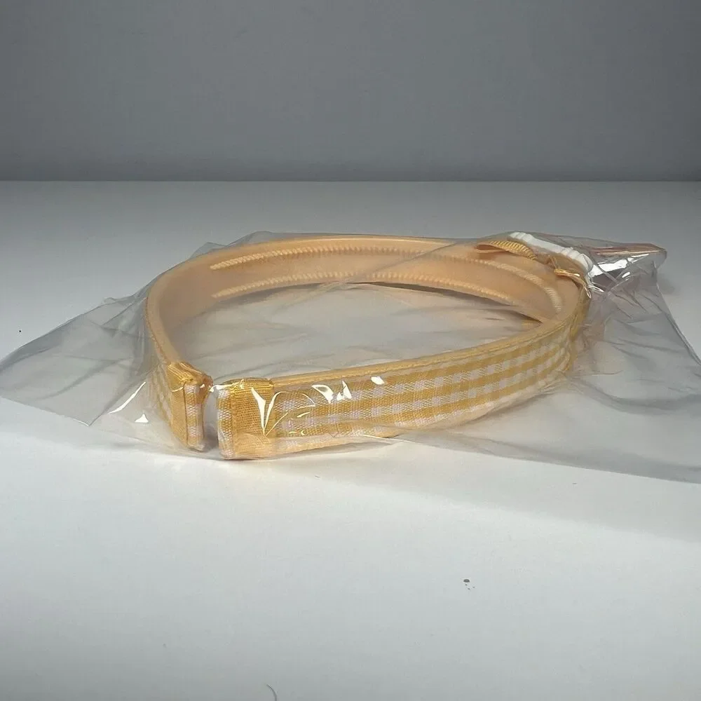 New GARFIELD Vintage Yellow Gingham Headband JIM DAVIS Cat